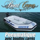 Taud, b&acirc;che de protection bateau pneumatique rigide/semi-rigide avec boudins carr&eacute;s
