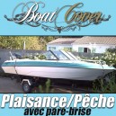 Taud, b&acirc;che de protection bateau Day cruiser (Plaisance/P&ecirc;che) avec pare-brise