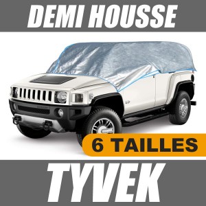 Demi-housse ext&eacute;rieure en TYVEK - Housse voiture : Bache protection auto pour 4x4 