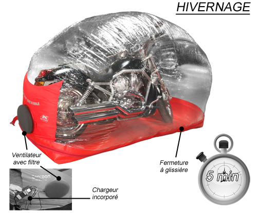 Abri gonflable auto ventilé pour moto