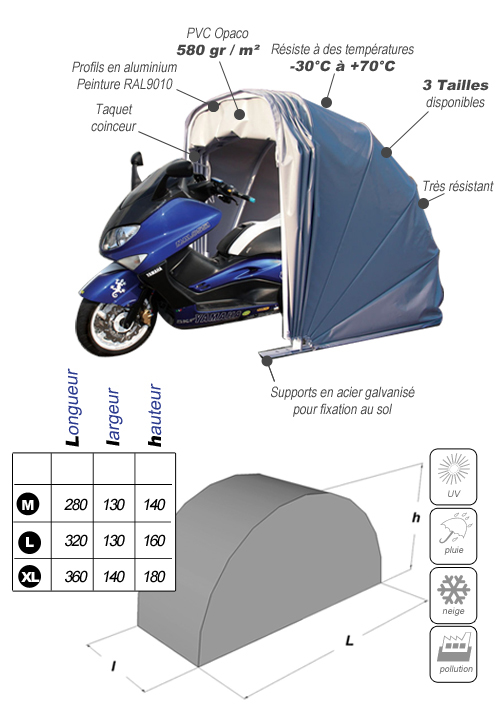 Abri moto et scooter retractable MOTOBOX 